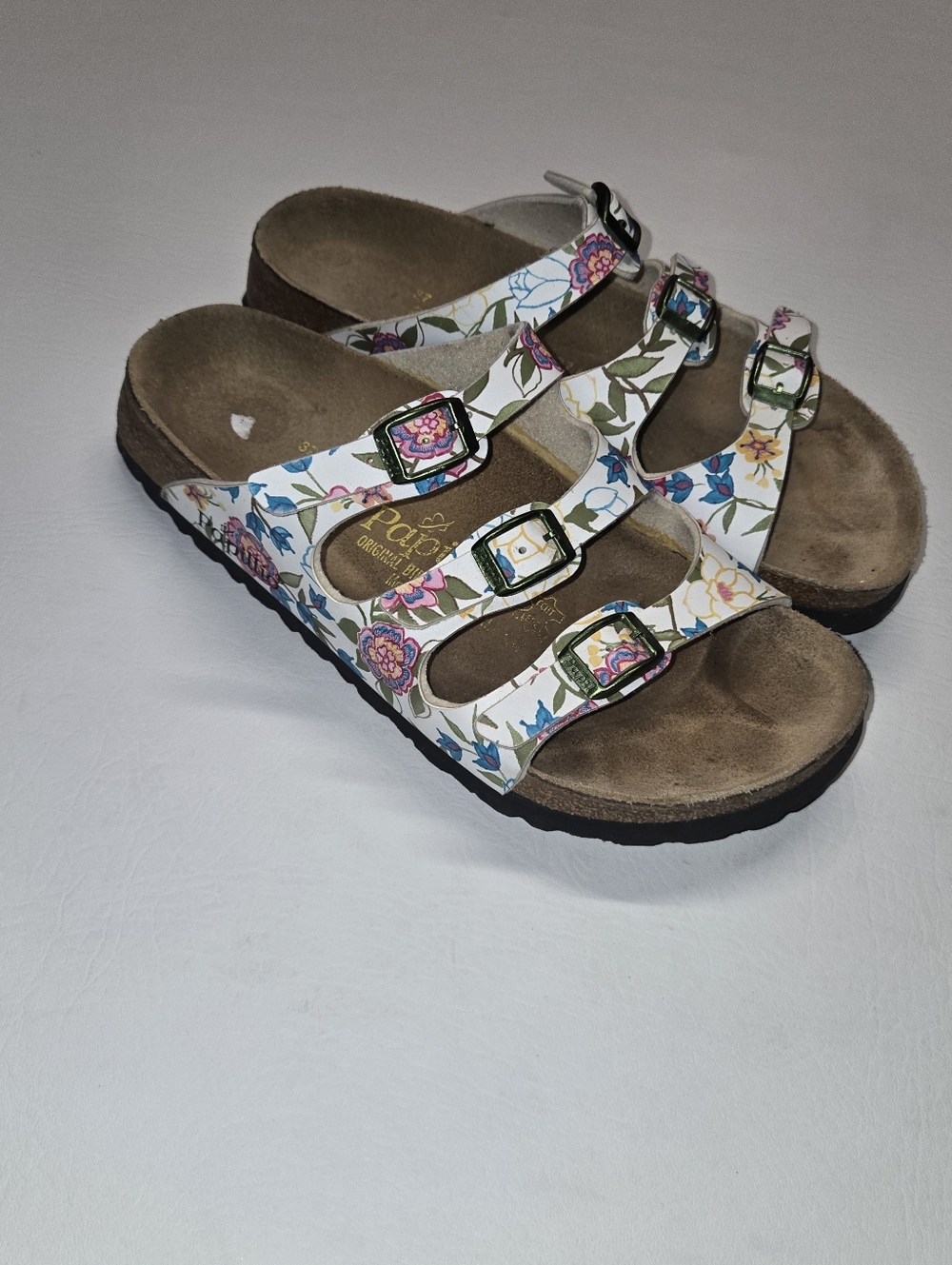 Birkenstock Papillio Florida Floral Sandals Sz 37 6/6.5 Excellent Condition